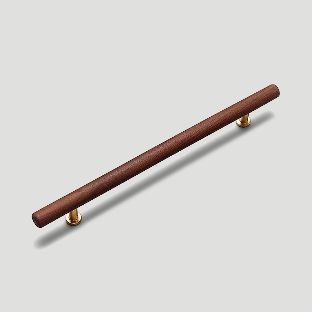 Wood Round Bar Cabinet Pulls and T-Knobs for Wardrobes