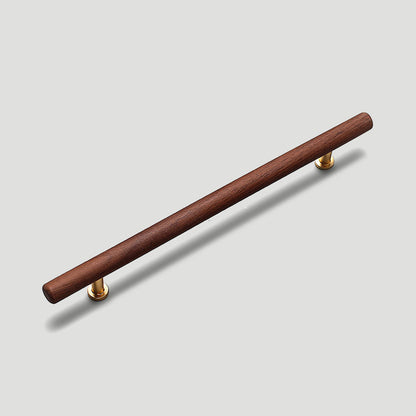 Wood Round Bar Cabinet Pulls and T-Knobs for Wardrobes