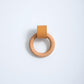 Wood Ring Leather Cabinet and Drawer Knobs