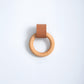 Wood Ring Leather Cabinet and Drawer Knobs