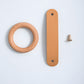 Wood Ring Leather Cabinet and Drawer Knobs