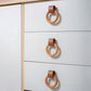 Wood Ring Leather Cabinet and Drawer Knobs