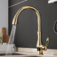 Auresta Kitchen Faucet with Pull Out Spout, Single Handle Brass Faucet